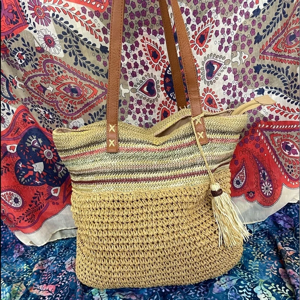 Cappelli Straworld inc. Large woven shoulder bag